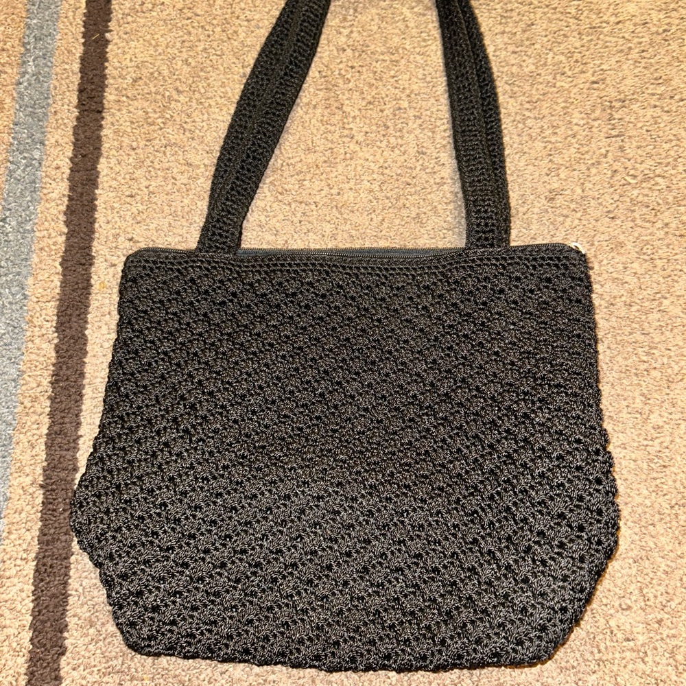 The Sak Black Woven Shoulder Bag